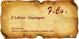 Fidler Csongor névjegykártya